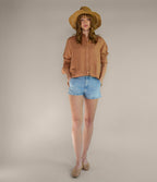 Blusa Mujer Lino Viscosa Ambar Camel