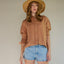 Blusa Mujer Lino Viscosa Ambar Camel