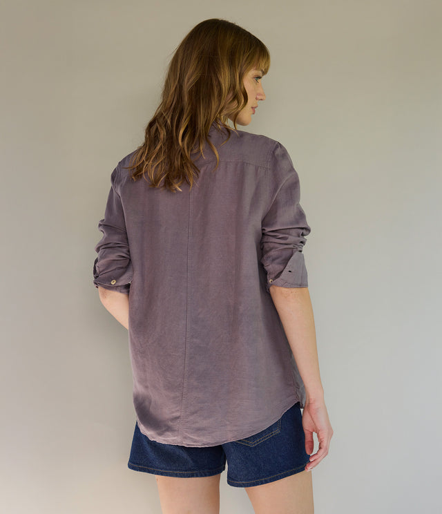 Blusa Mujer Lino Viscosa Ambar Gris
