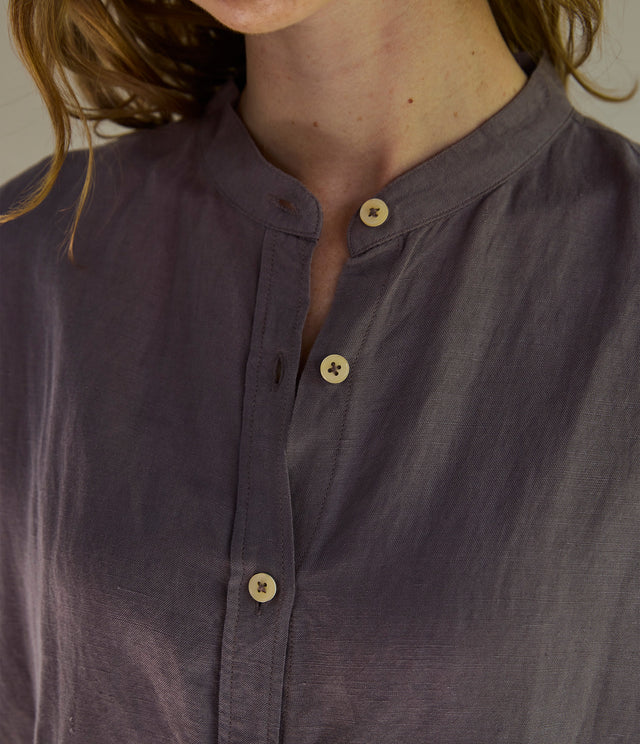 Blusa Mujer Lino Viscosa Ambar Gris