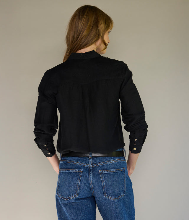 Blusa Mujer Lino Daria Negro