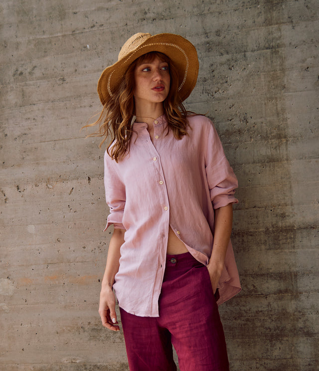 Blusa Mujer Lino Viscosa Ambar Rosado