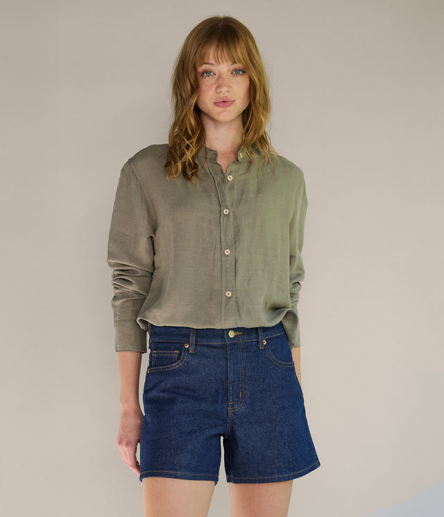 Blusa Mujer Lino Viscosa Ambar Verde