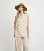 Blusa Mujer Lino Cruzada Verona Beige