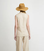 Blusa Mujer Lino Cruzada Verona Beige