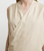 Blusa Mujer Lino Cruzada Verona Beige