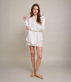 Blusa Mujer Lino Viscosa Ambar Blanco