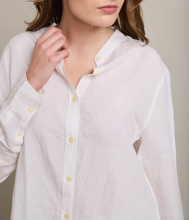 Blusa Mujer Lino Viscosa Ambar Blanco