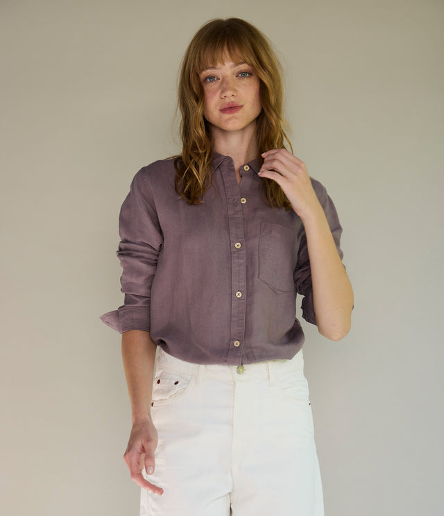 Blusa Mujer Lino Daria Gris