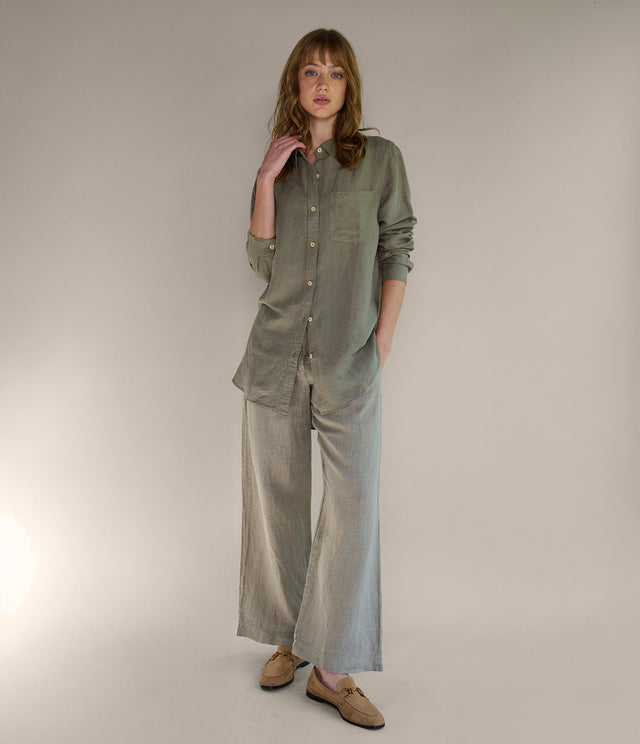 Blusa Mujer Lino Daria verde