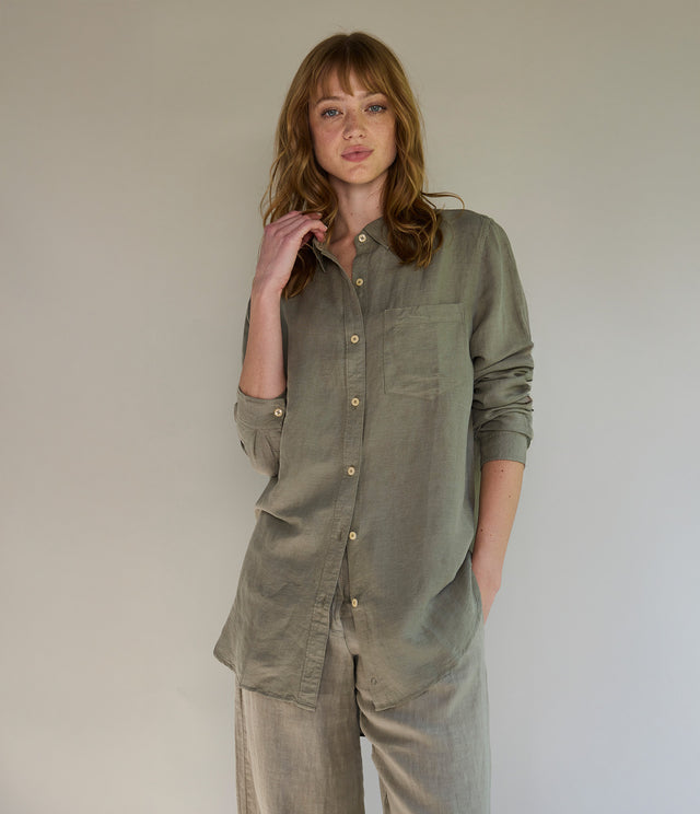 Blusa Mujer Lino Daria verde