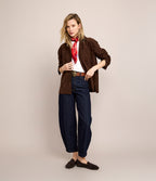 Sobrecamisa Mujer 100% Cuero Gamuza Café