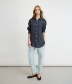 Blusa Mujer Lino Azul Marino Julia