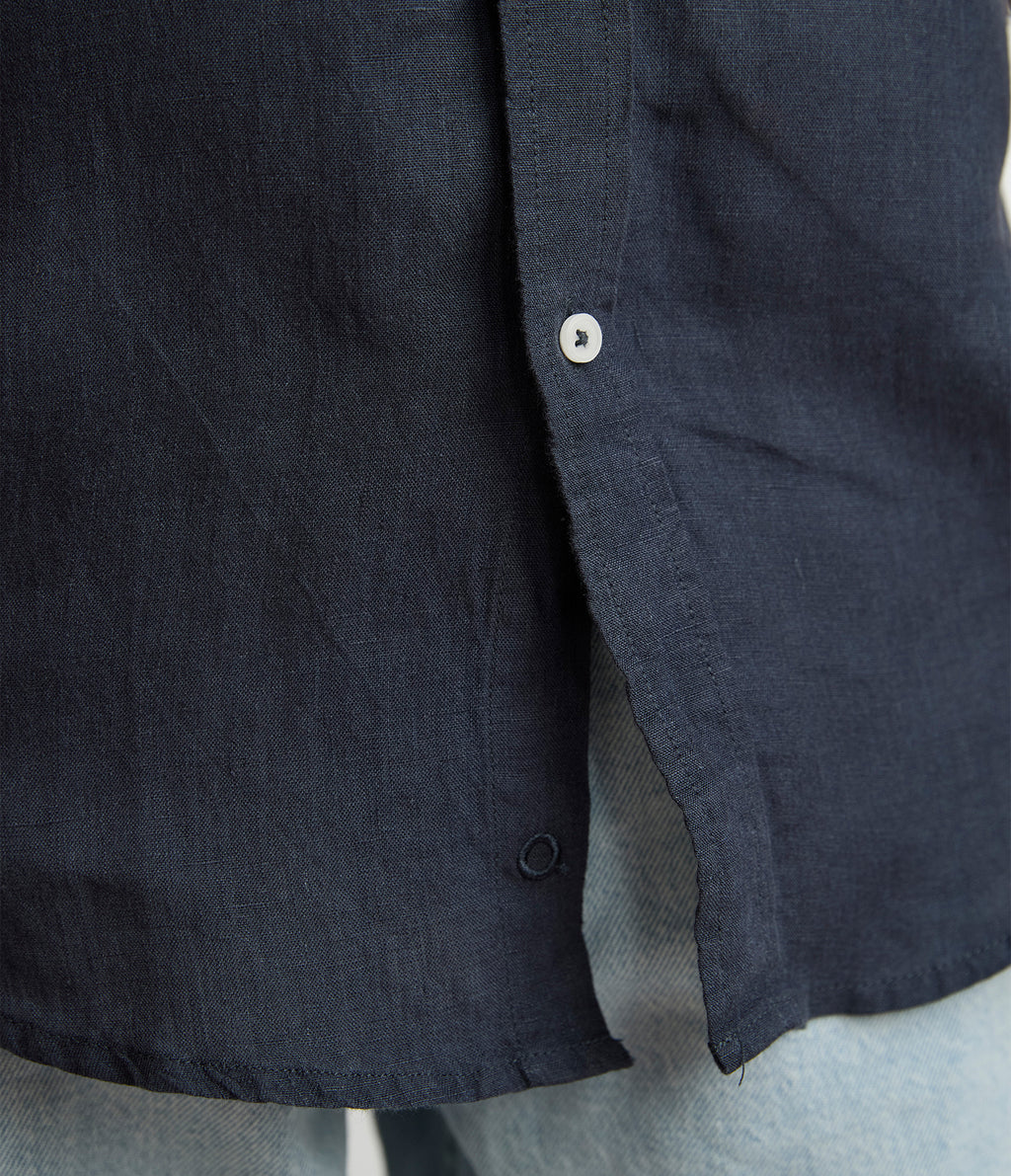 Blusa Mujer Lino Azul Marino Julia