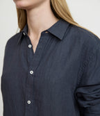 Blusa Mujer Lino Azul Marino Julia