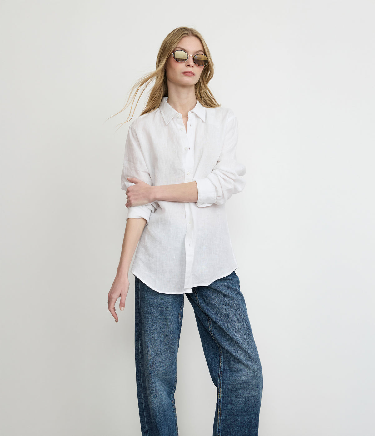 Blusa Mujer Lino Blanco Julia