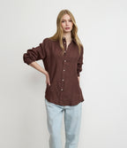 Blusa Mujer Lino Burdeo Julia