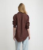 Blusa Mujer Lino Burdeo Julia