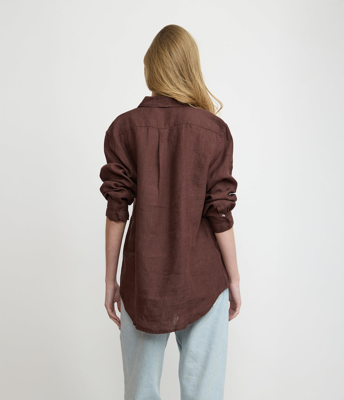 Blusa Mujer Lino Burdeo Julia