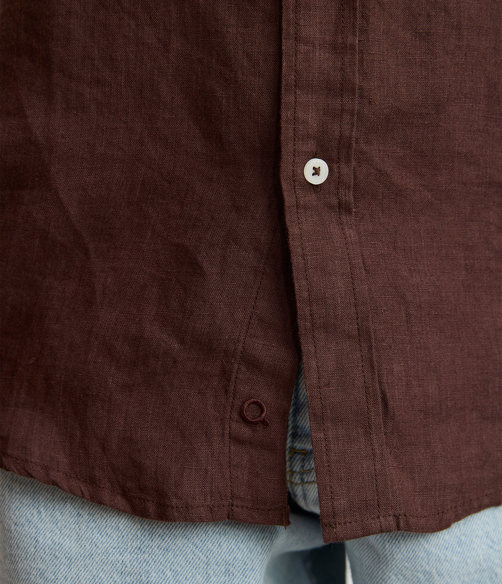 Blusa Mujer Lino Burdeo Julia
