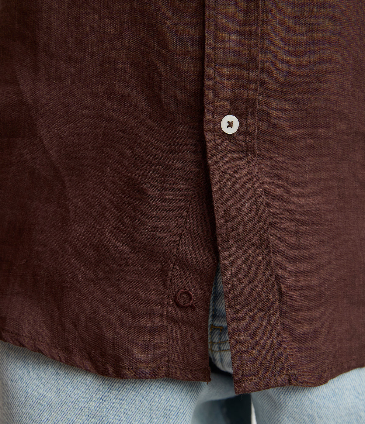Blusa Mujer Lino Burdeo Julia