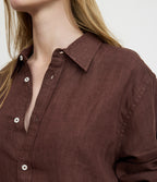 Blusa Mujer Lino Burdeo Julia
