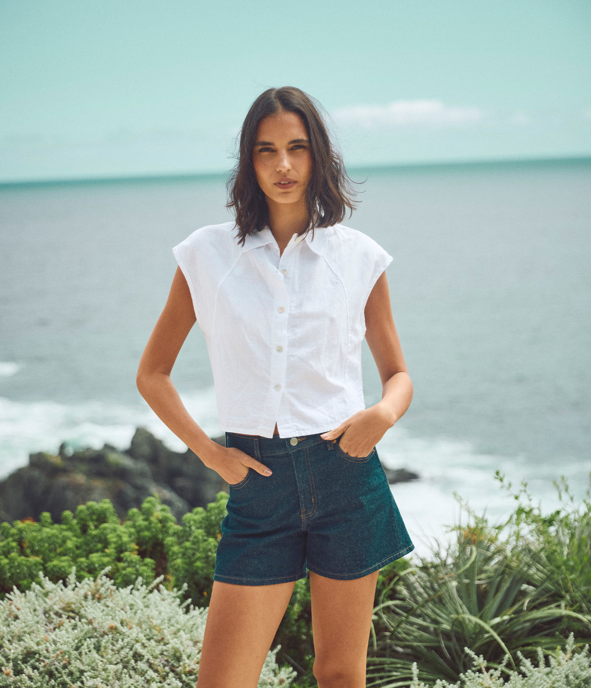 Blusa Mujer Lino Roma Blanco