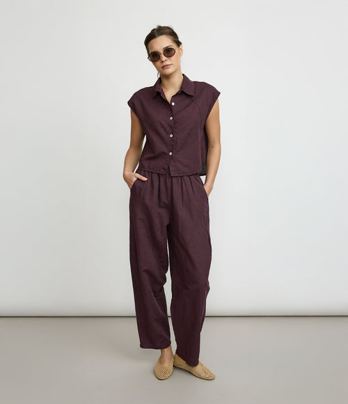 Blusa Mujer Lino Roma Morado
