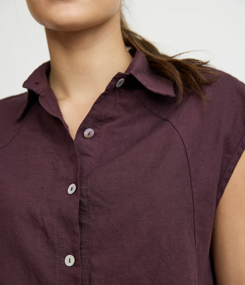 Blusa Mujer Lino Roma Morado