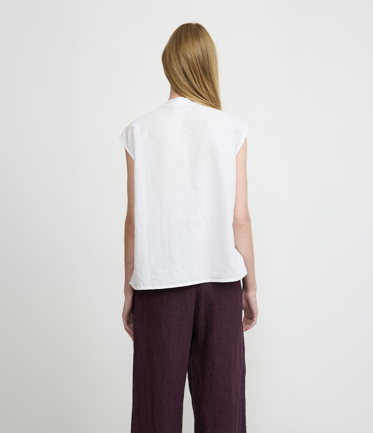 Blusa Mujer Lino Mao Blanco