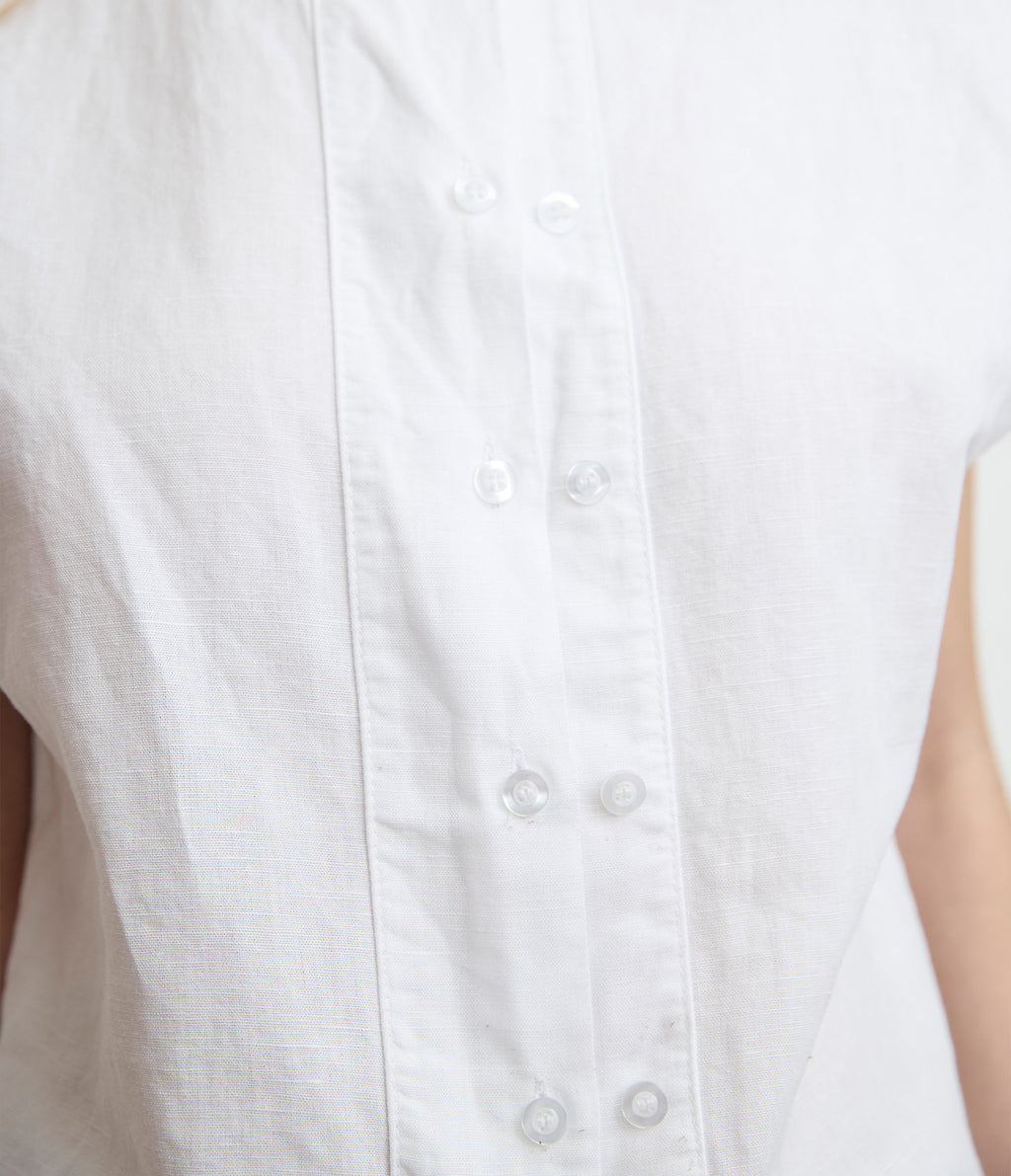 Blusa Mujer Lino Mao Blanco