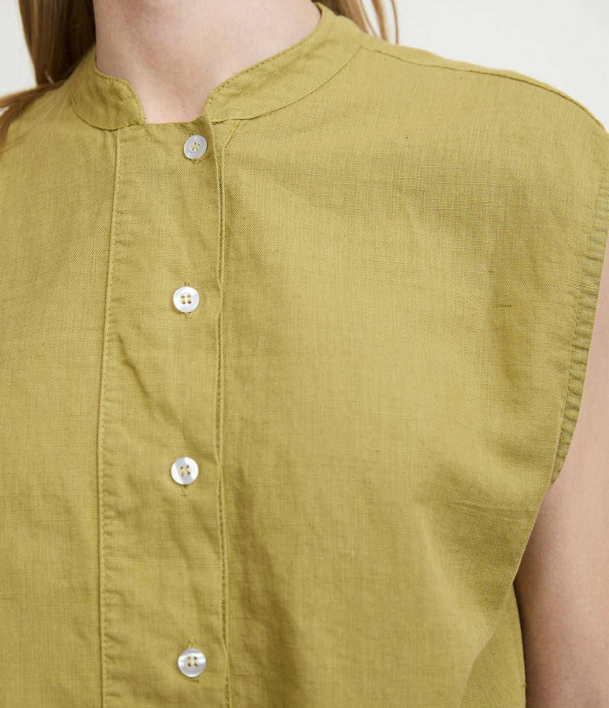 Blusa Mujer Lino Mao Pistacho