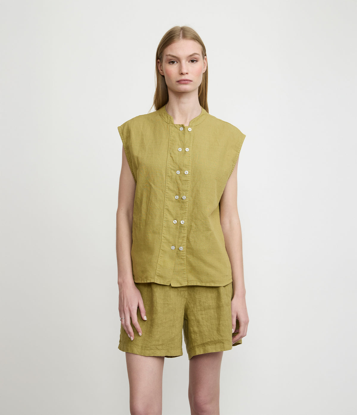 Blusa Mujer Lino Mao Pistacho