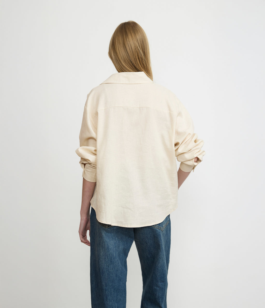 Blusa Mujer Lino Milan Beige
