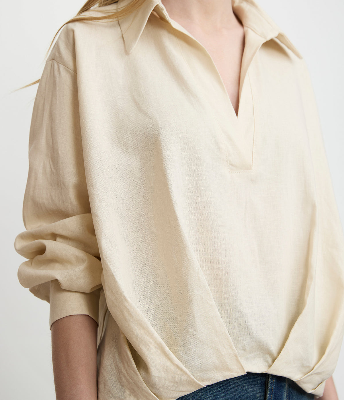 Blusa Mujer Lino Milan Beige