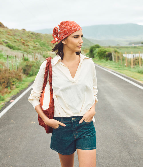 Blusa Mujer Lino Milan Beige