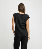 Blusa Mujer Lino Nudo Verona Negro