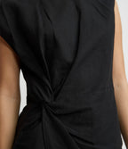 Blusa Mujer Lino Nudo Verona Negro