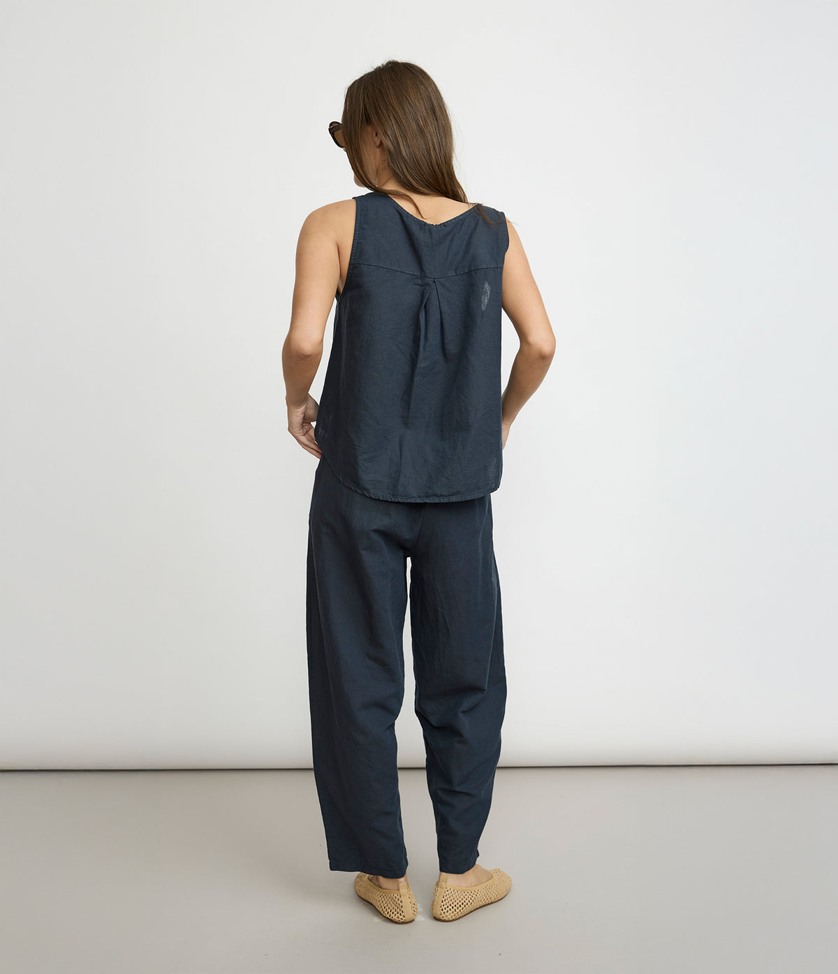 Blusa Mujer Lino Siena Azul Marino