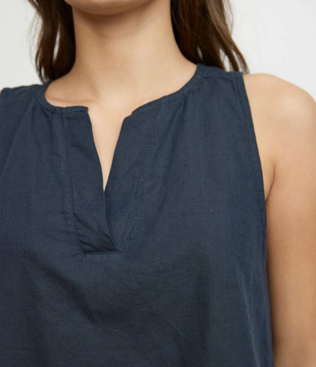 Blusa Mujer Lino Siena Azul Marino