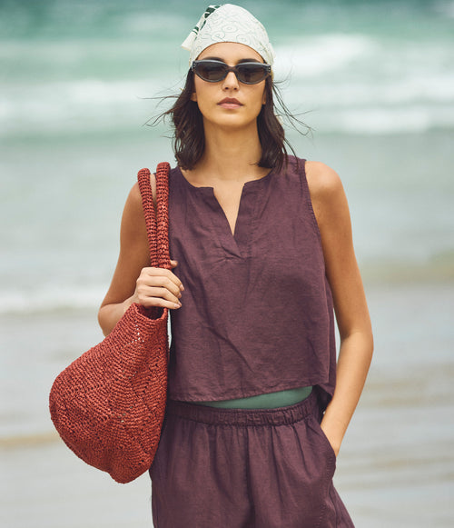 Blusa Mujer Lino Siena Morado