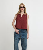Blusa Mujer Lino Siena Burdeo
