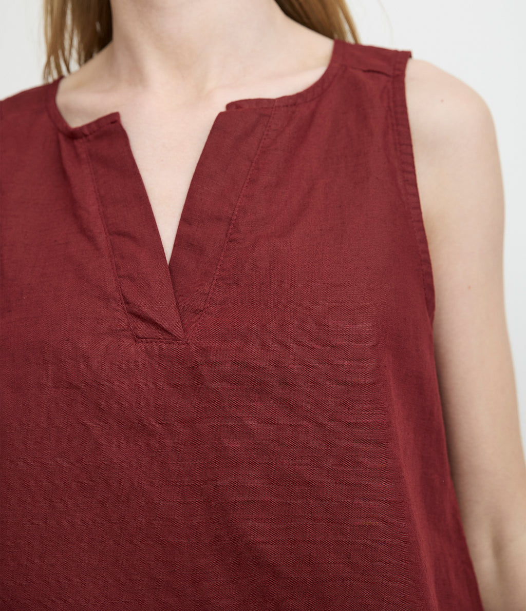 Blusa Mujer Lino Siena Burdeo