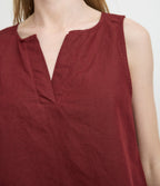 Blusa Mujer Lino Siena Burdeo