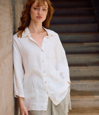 Blusa Mujer 100% Lino Taormina Blanca