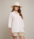 Blusa Mujer 100% Lino Taormina Blanca