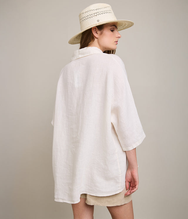 Blusa Mujer 100% Lino Taormina Blanca