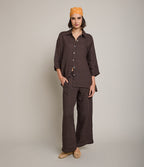 Blusa Mujer 100% Lino Taormina Café