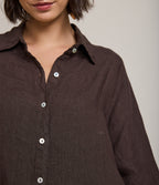 Blusa Mujer 100% Lino Taormina Café
