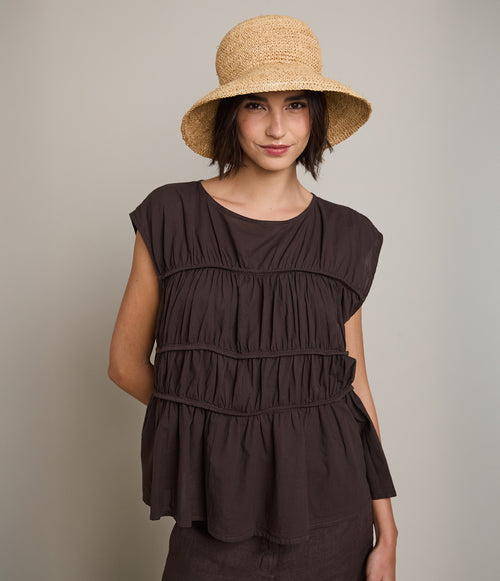 Blusa Mujer 100% Algodón Vuelos Chocolate
